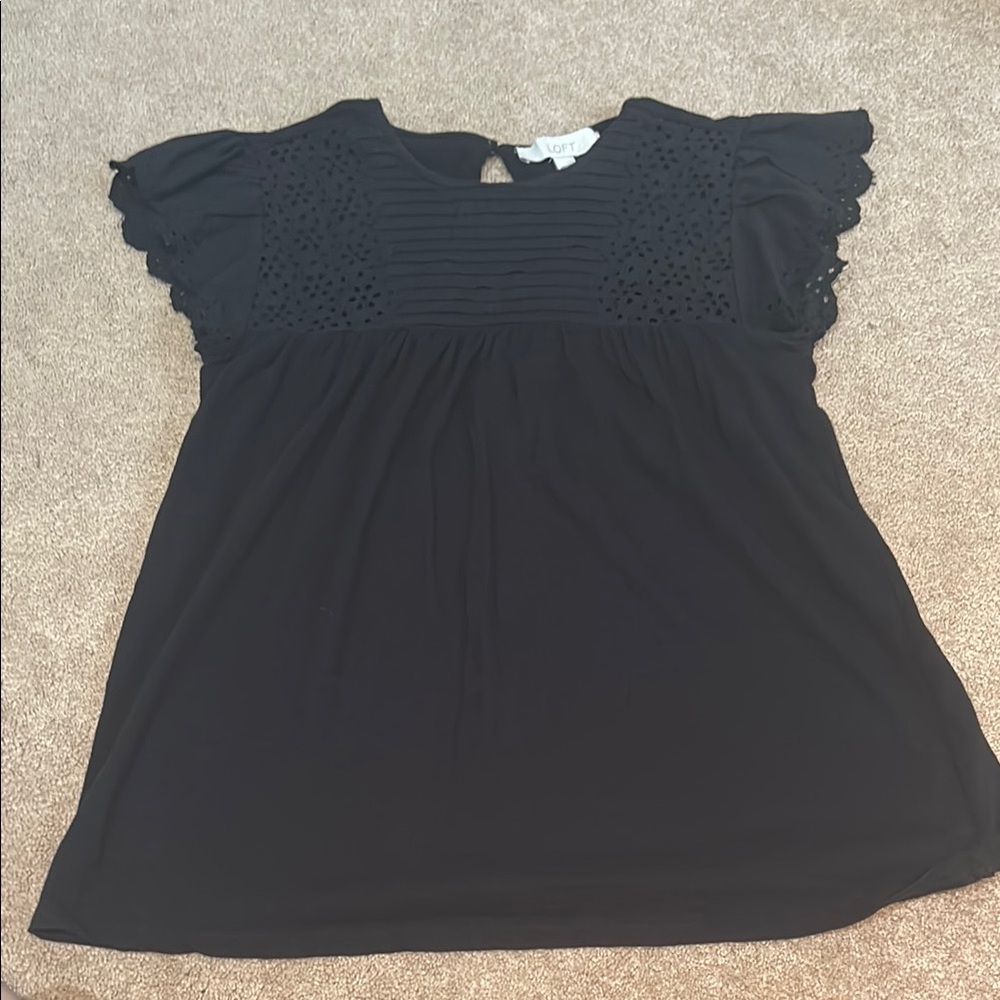 Black Lace Sleeve Top